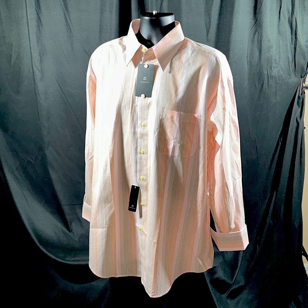 Claiborne dress shirt. Size XL. Mens. Orange, brown and cream striped. NWT!
